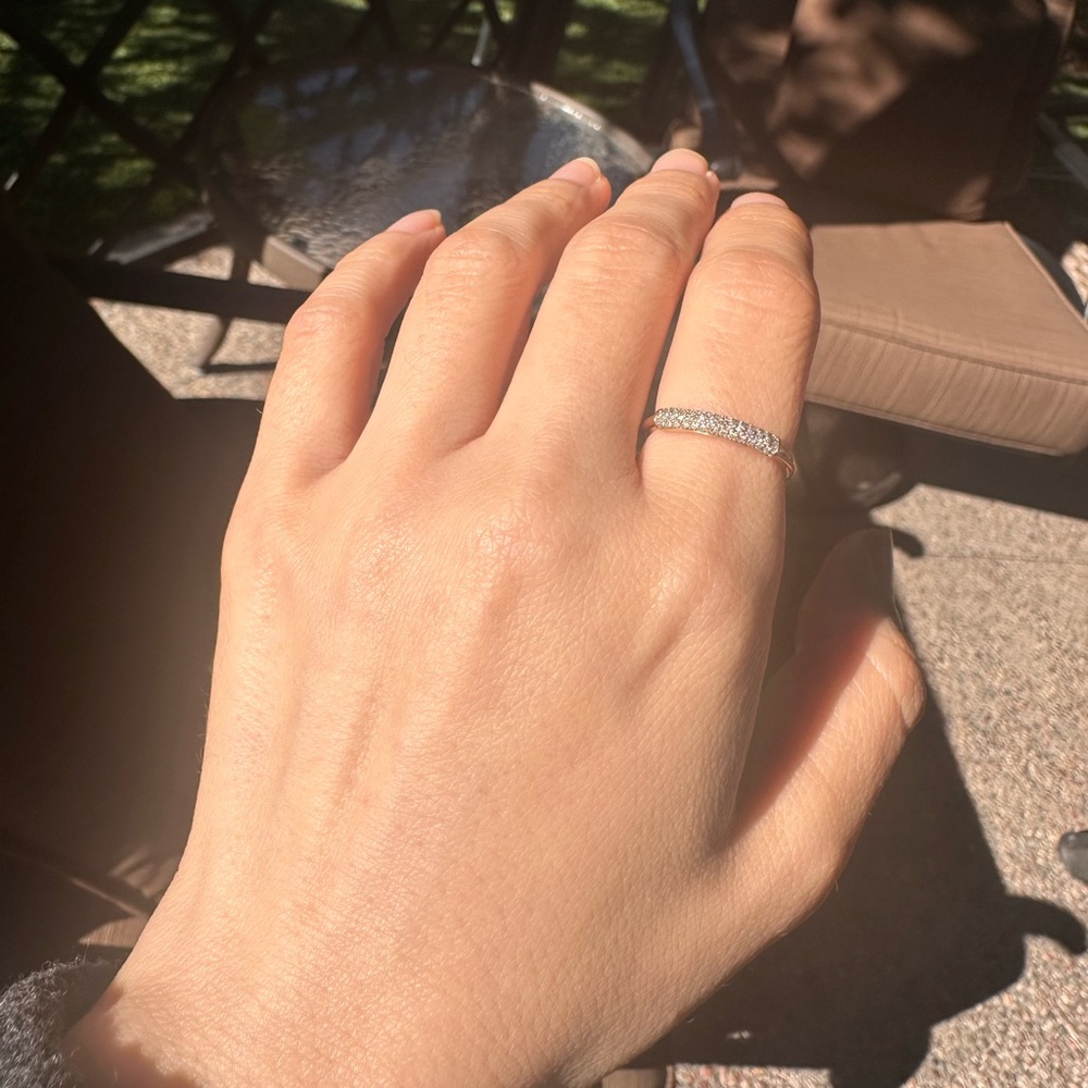 Monica Vinader rose gold diamond ring